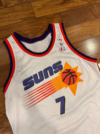 90s Phoenix Suns Kevin Johnson #7 Champion "Sun Burst" NBA Jersey (M)