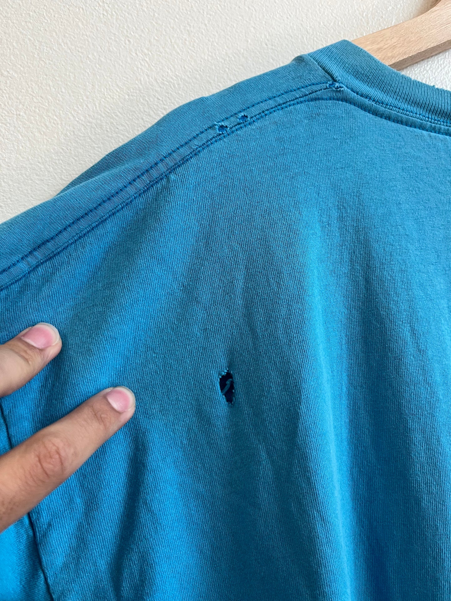 00s Carolina Panthers Thrashed Paint Blue Tee (XL)