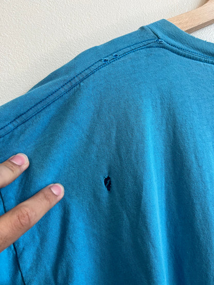 00s Carolina Panthers Thrashed Paint Blue Tee (XL)