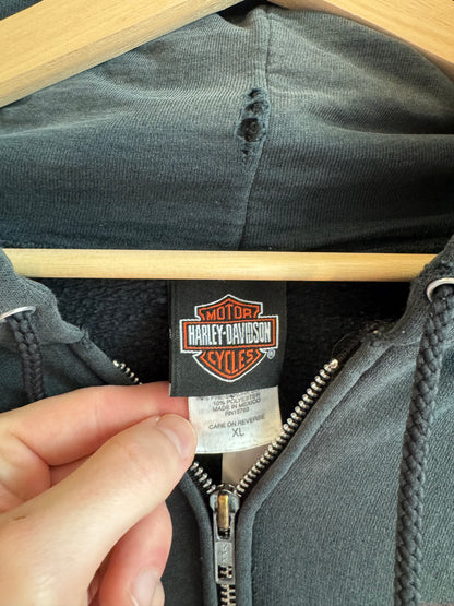 2004 Harley Davidson Winston Salem Flames Zip Up Hoodie (XL)