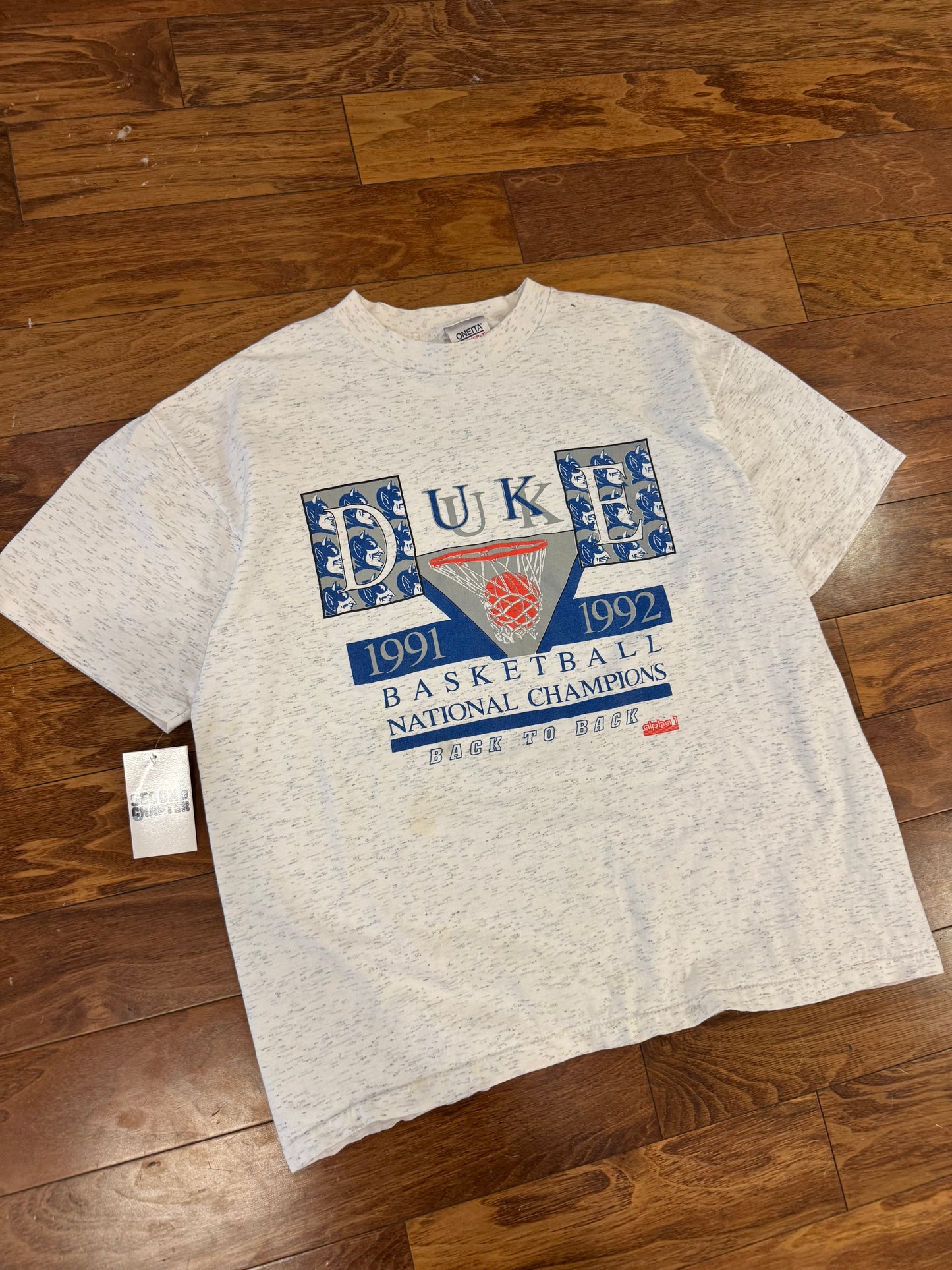 1992 Duke Basketball "Back to Back" Alpha Tee (XL)