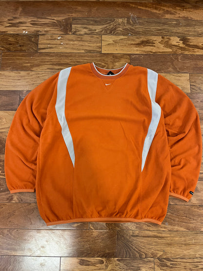90s Nike Orange Fleece Crewneck (L)