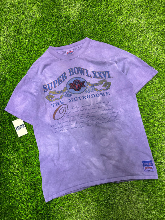 1992 Super Bowl XXVI Vintage Purple Dyed Tee (XL)