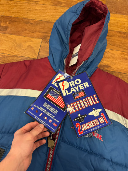 90s Colorado Avalanche Reversible Pro Player Puffer Jacket (Youth M)