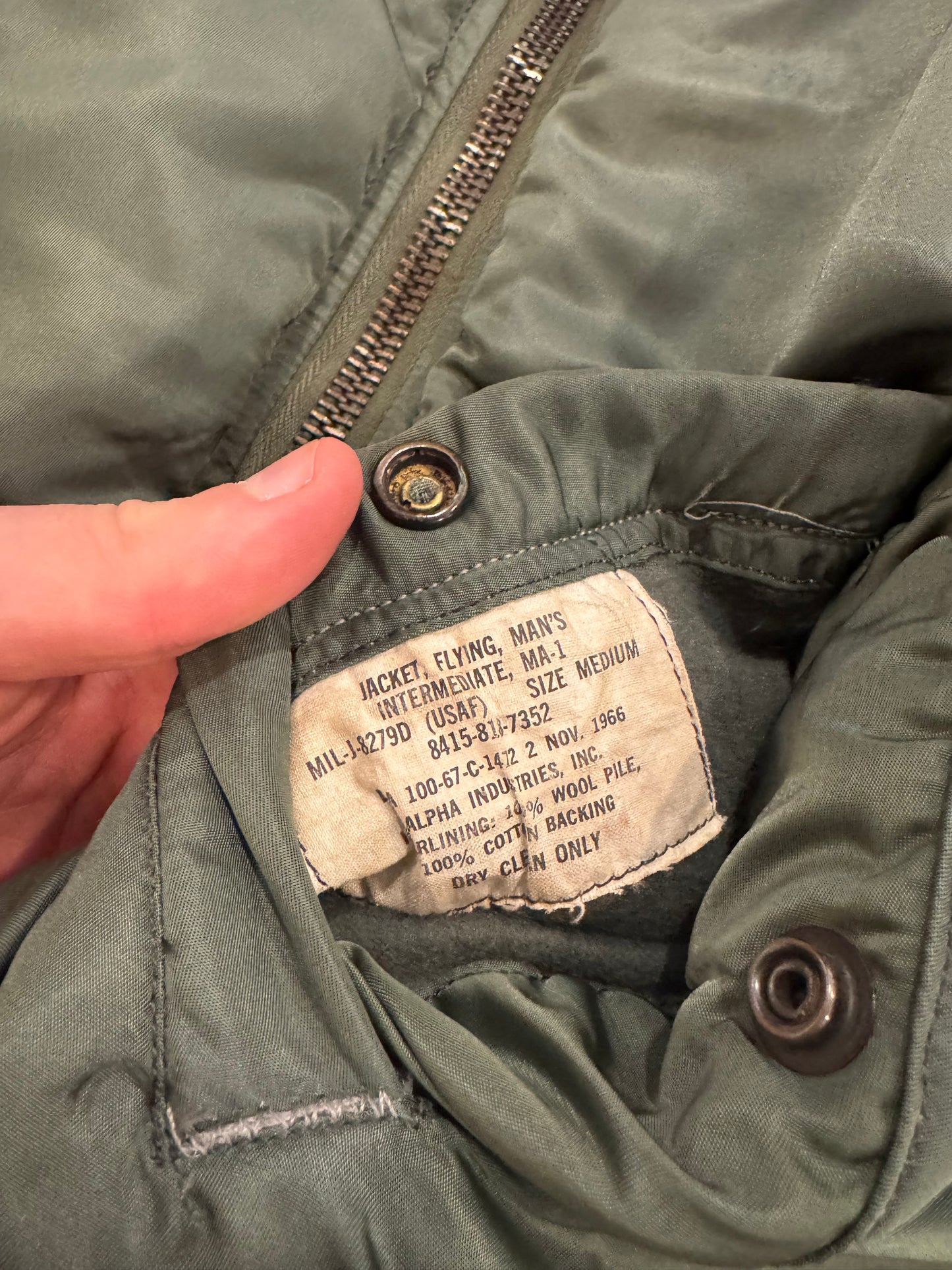 80s Flyer's MA1 Bomber Green Jacket (M)