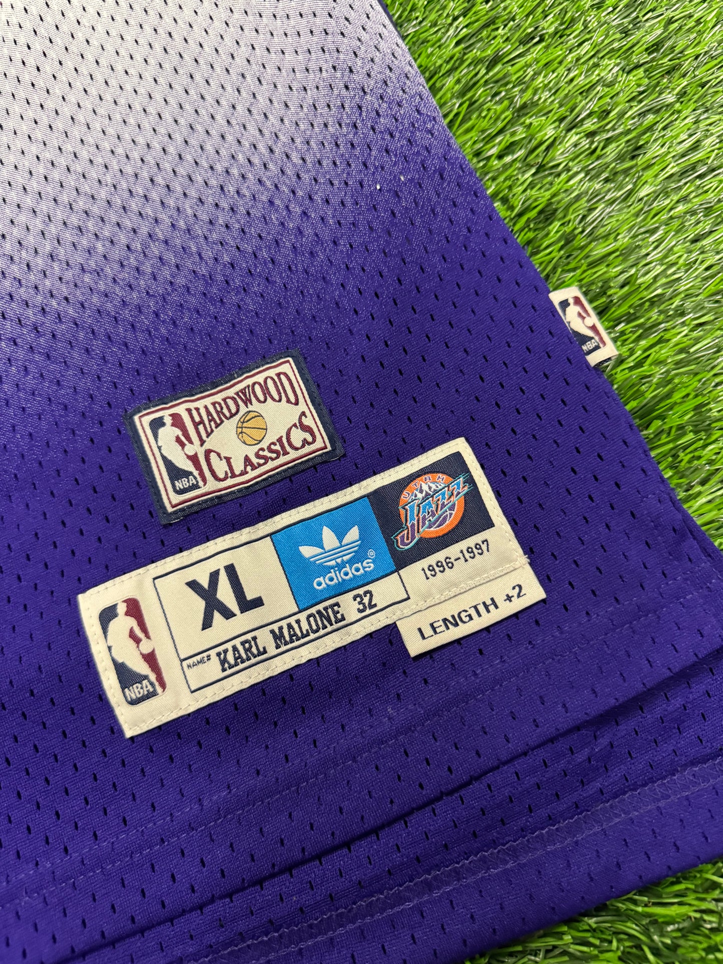 2016 Utah Jazz Karl Malone #32 Adidas Hardwood Classics Purple Mountain Jersey (XL)