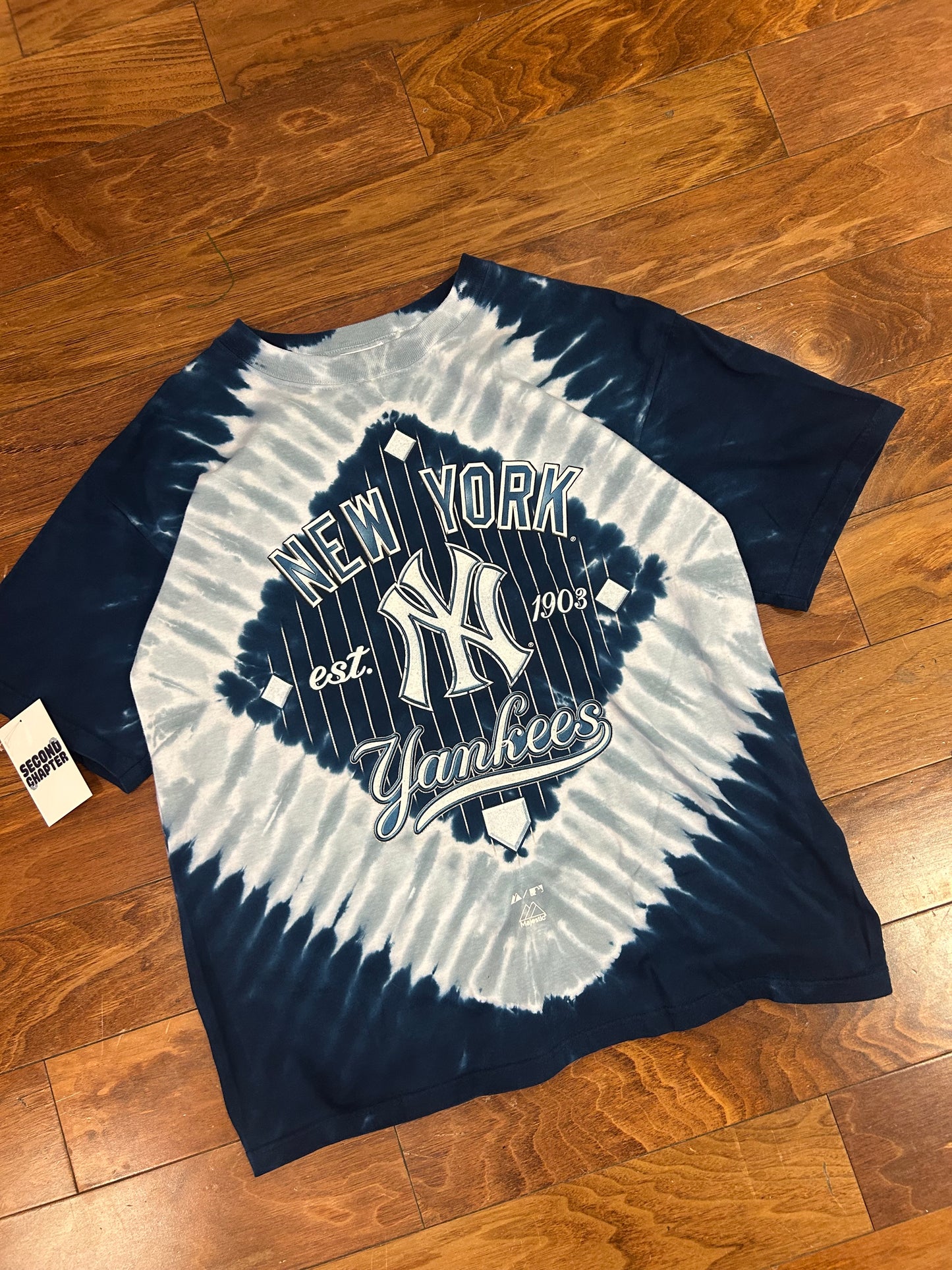 00s New York Yankees Tie Dye Majestic Tee (M)
