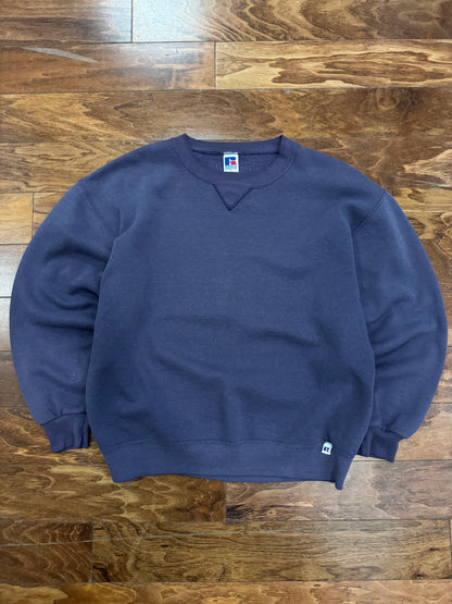 90s Russell Athletics Faded Purple Blank Essential Crewneck (L)