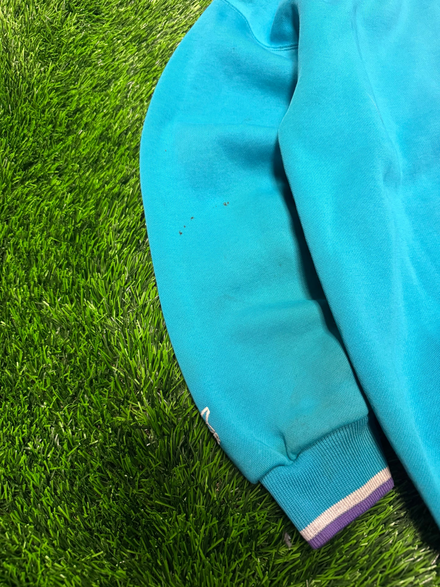 90s Charlotte Hornets Embroidered Thrashed Starter Crewneck (L)