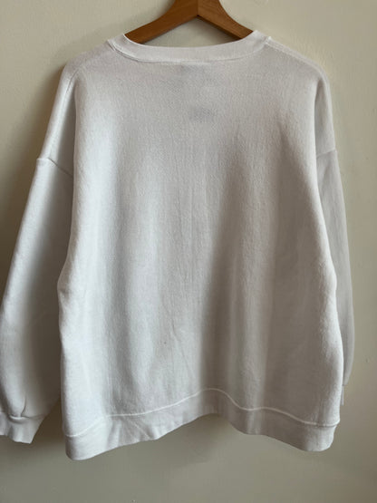 90s Mickey & Pluto Disney White Crewneck (L)