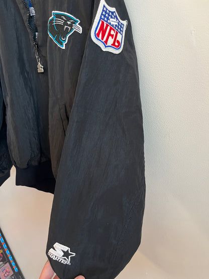 90s Carolina Panthers Starter NFL Quarter Zip Light Weight Jacket (S)