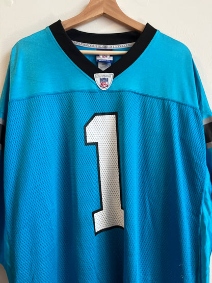 00s Carolina Panthers Reebok Cam Newton Blue Jersey (XL)