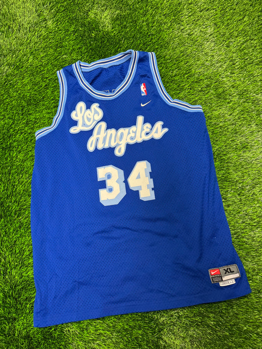 2004 Los Angeles Lakers Throwback Vintage Shaquille O'Neal #34 NBA Nike Jersey (XL)