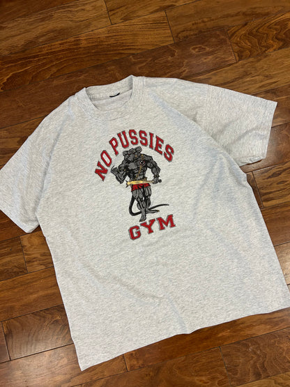 90s No Pussies Gym Grey Tee (XL)