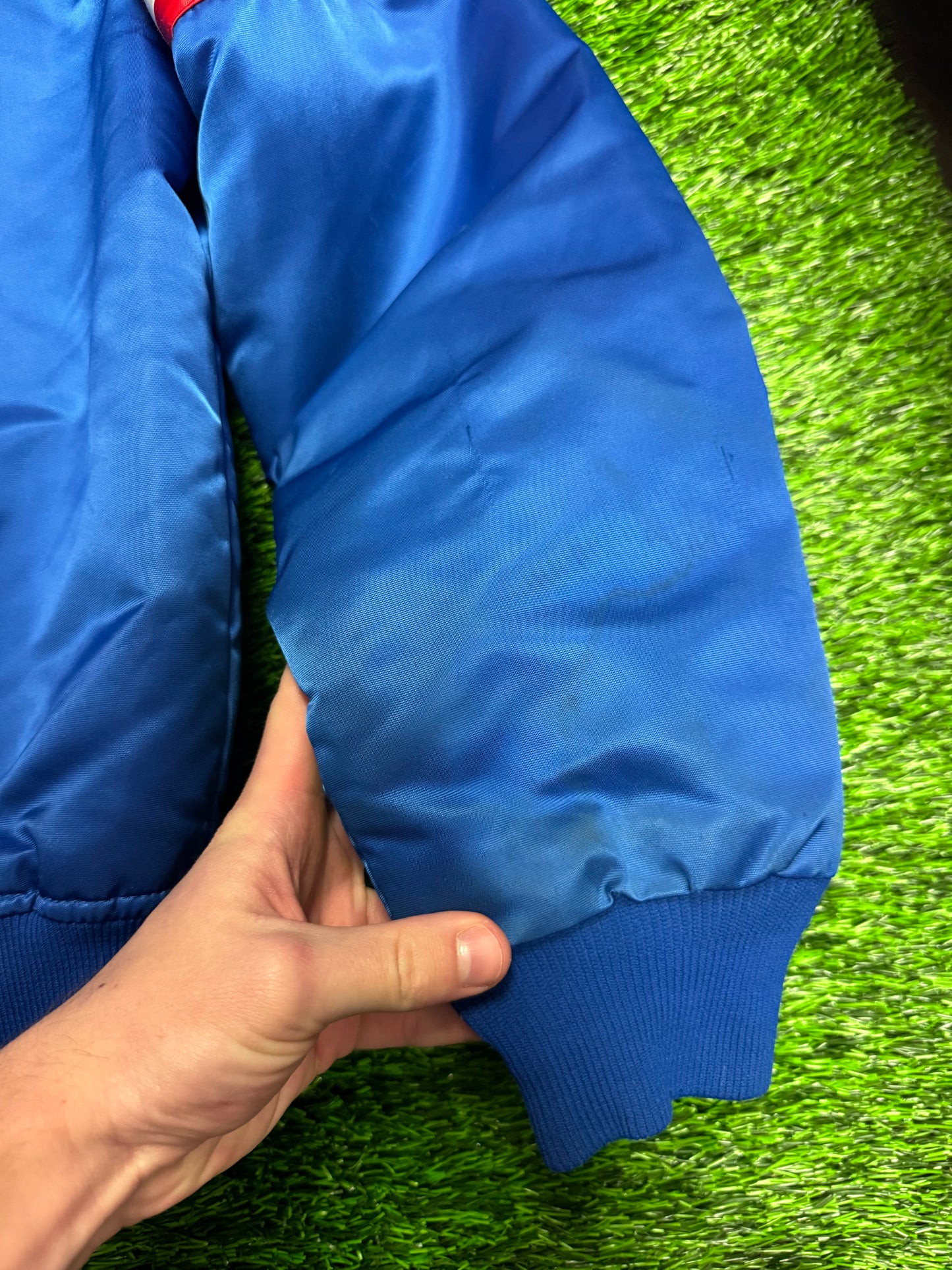 80s New York Giants Vintage Starter Satin Jacket (L)