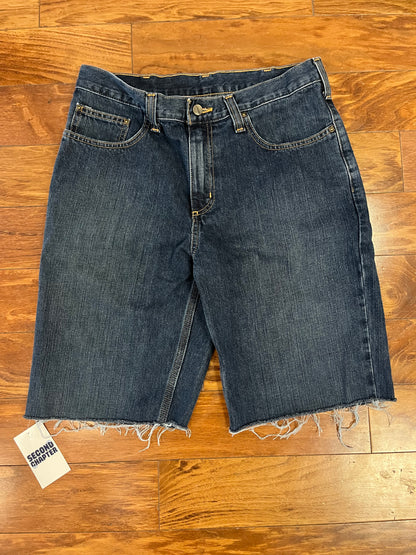 2017 Carhartt Dark Wash Distressed Shorts (32)