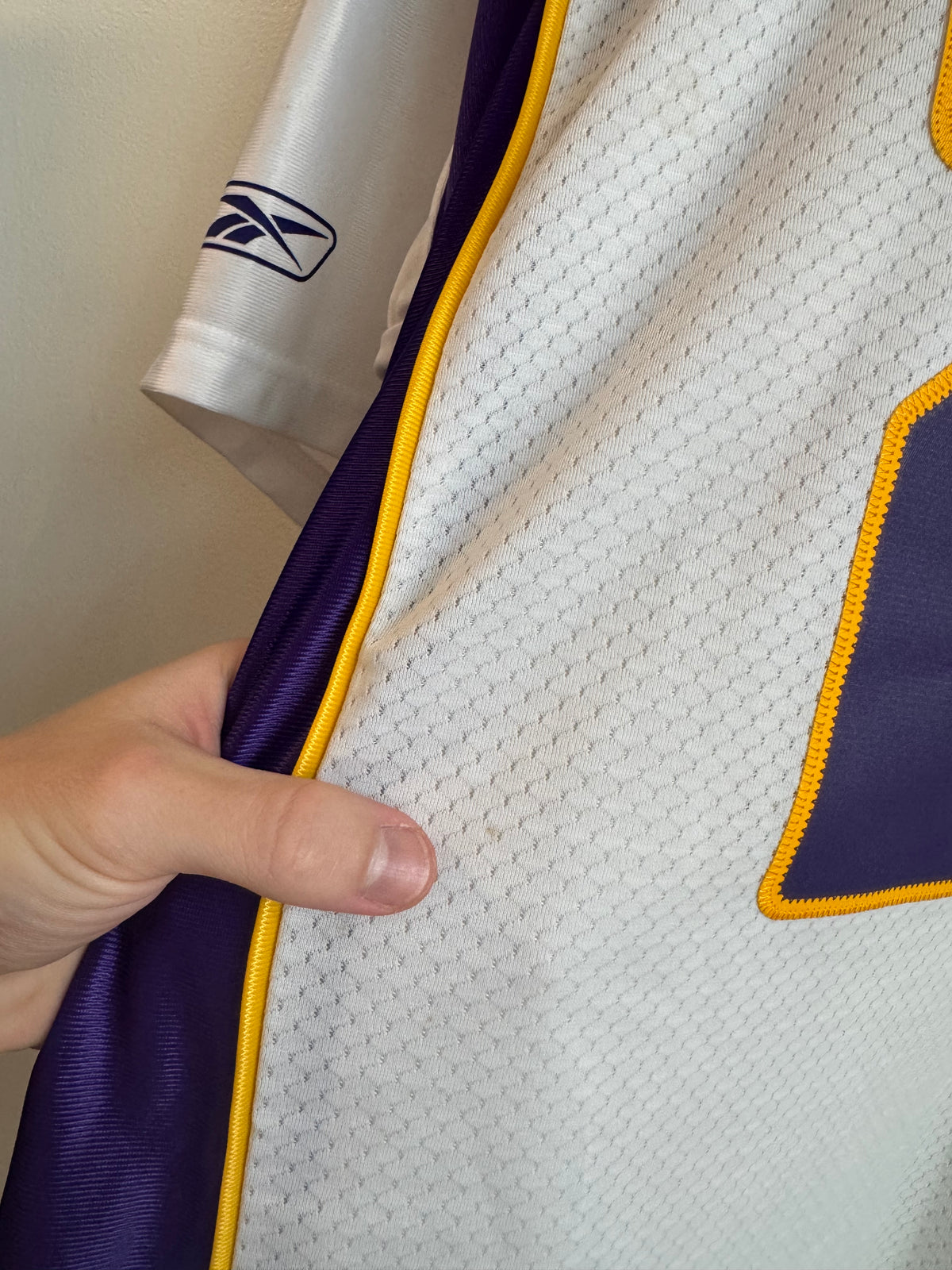 00s Minnesota Vikings Stitched Adrian Peterson Reebok Away Jersey (L)