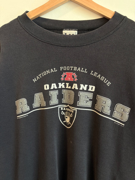 2001 Oakland Raiders Faded Lee Crewneck (XXL)
