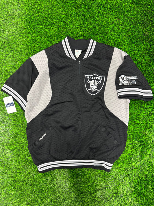 90s Los Angeles Raiders 1/4th Zip Mesh Majestic Jersey (L)