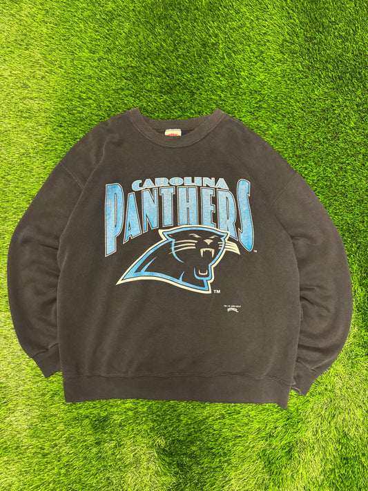 1993 Carolina Panthers Spell Out Faded Nutmeg Crewneck (L)