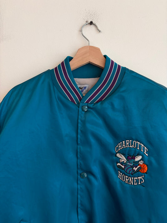 90s Charlotte Hornets Swingster Satin Jacket (L)