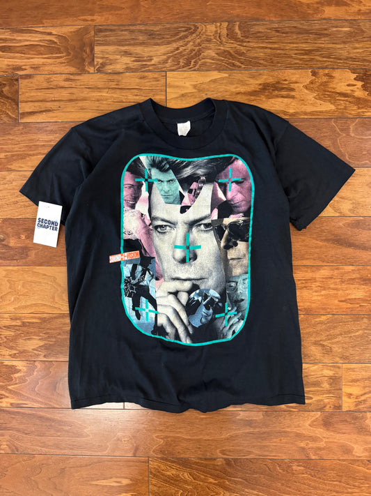 1990 David Bowie "Sound Vision" Rock Band Music Tour Tee (M)