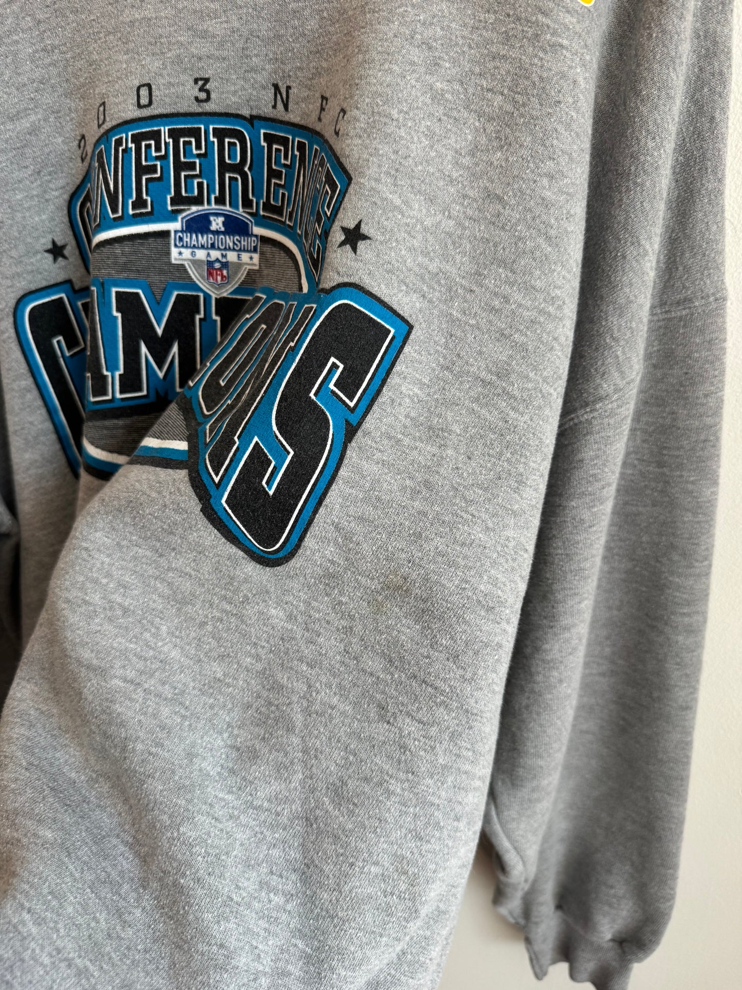 2003 Carolina Panthers NFC Champions Grey Crewneck (XXL)