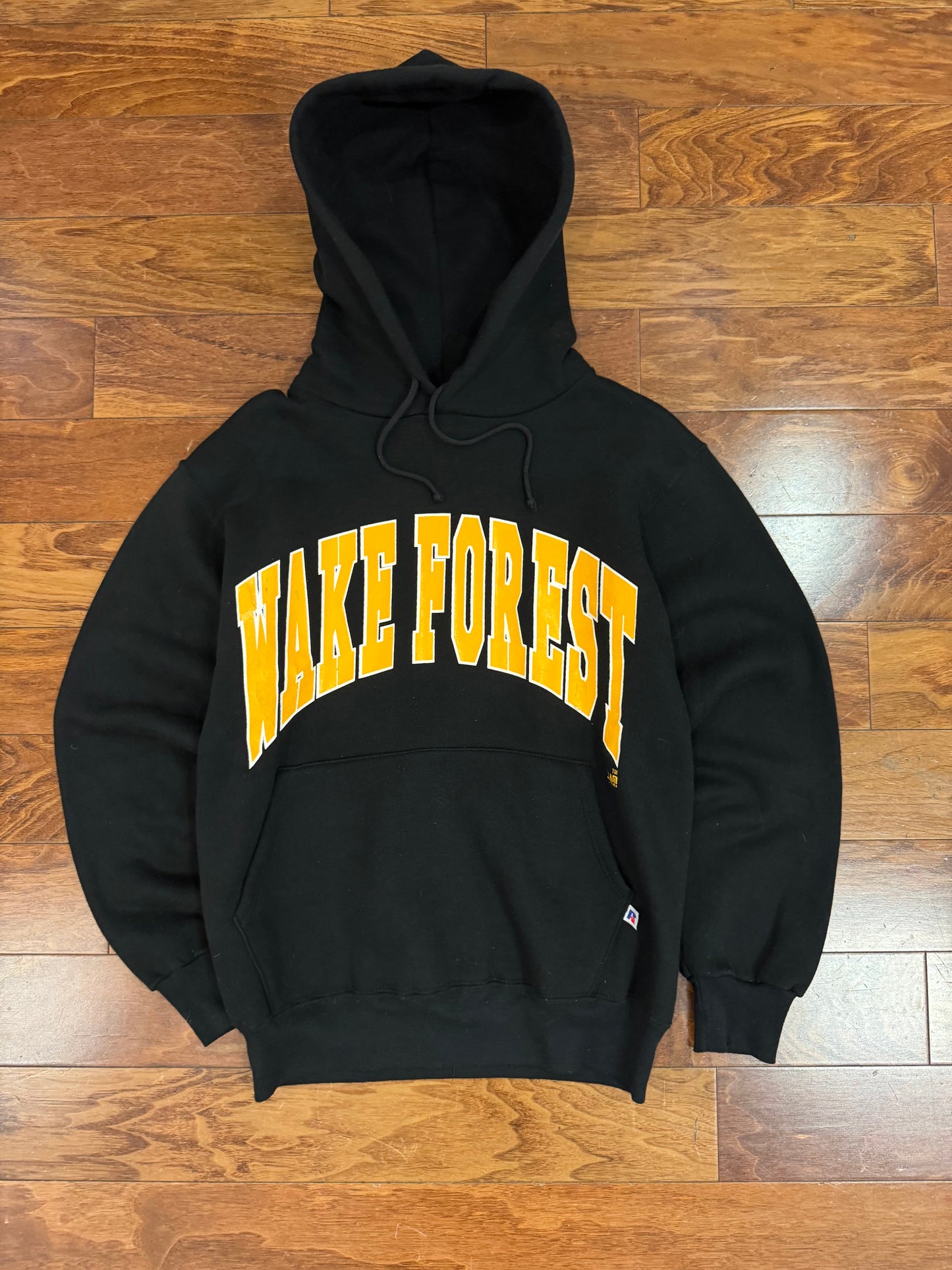 90s Wake Forest University Spell Out Russell Athletics Vintage Hoodie (M)