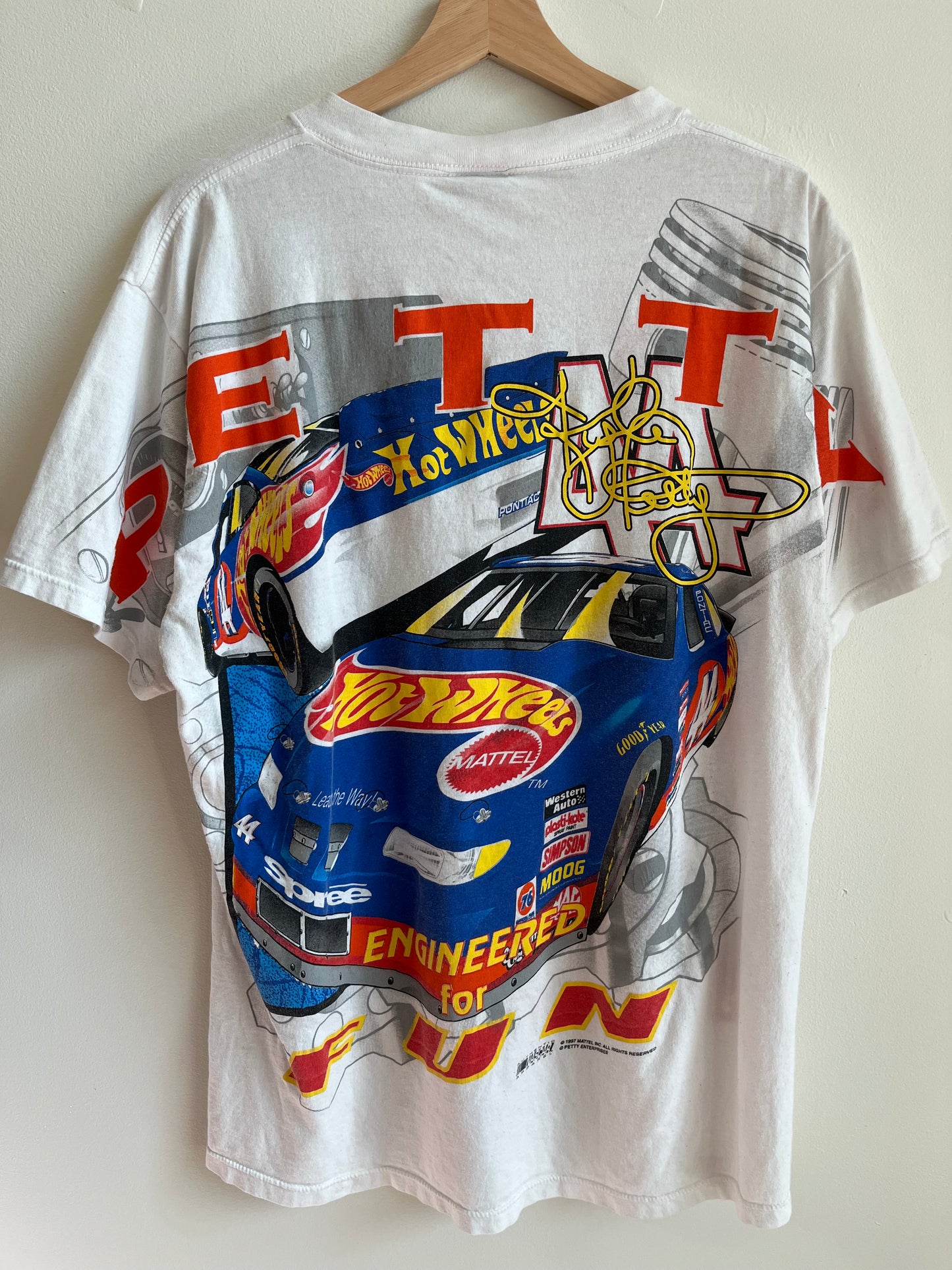 1997 Kyle Petty Nascar Hot Wheels AOP Tee (L)