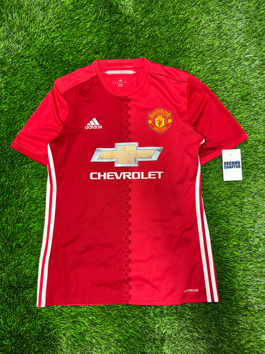 Manchester United Zlatan Ibrahimovic #9 Home Red Soccer Jersey Adidas 2016-17 Kit (M)