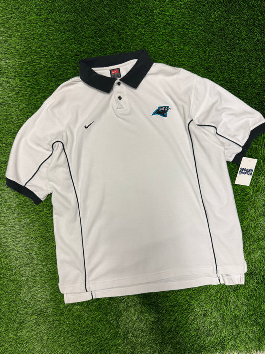 90s Carolina Panthers Nike Team White Polo Shirt (L)