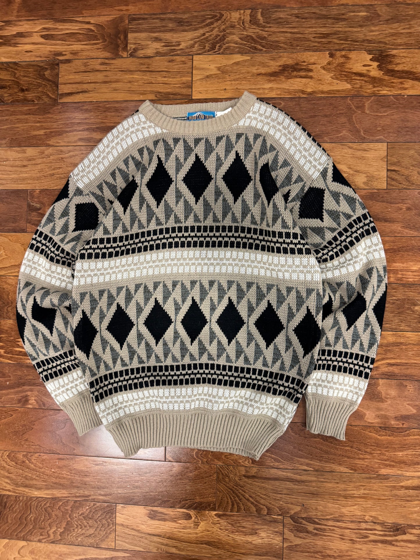 90s Woodland Trail Tan Sweater (L)