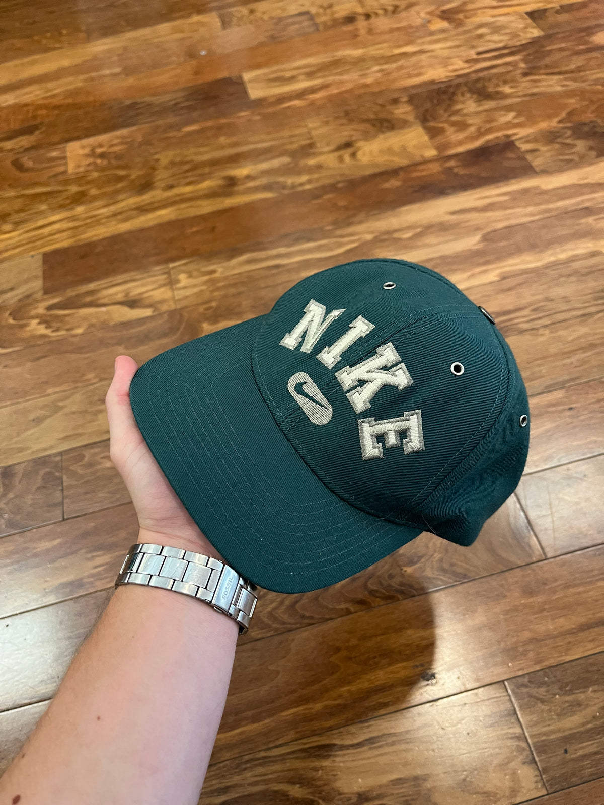 90s Nike Spell Out Green Essential Hat (OS)