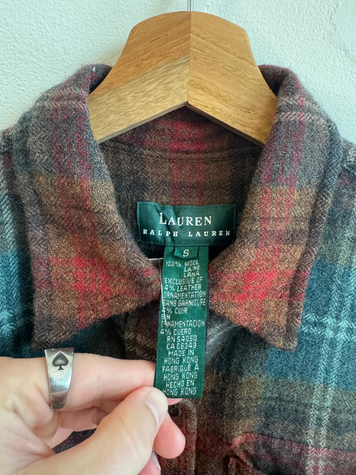 90s Lauren Ralph Lauren Multi-Colored Green Label Flannel (S)