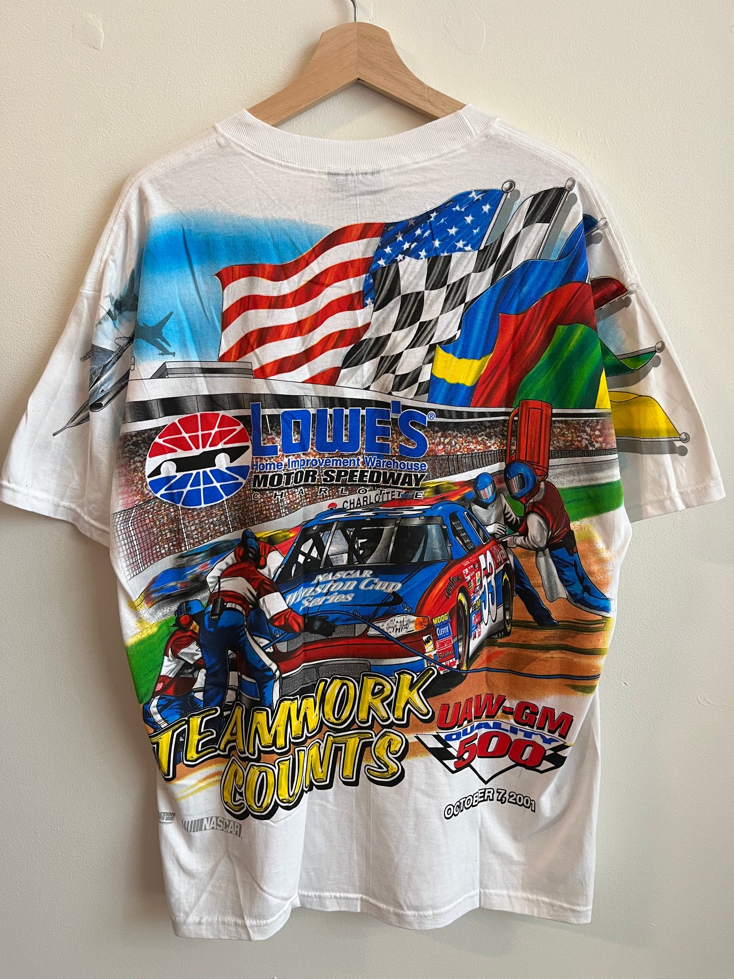 2001 Lowe's Charlotte Motor Speedway Nascar AOP Tee (M)