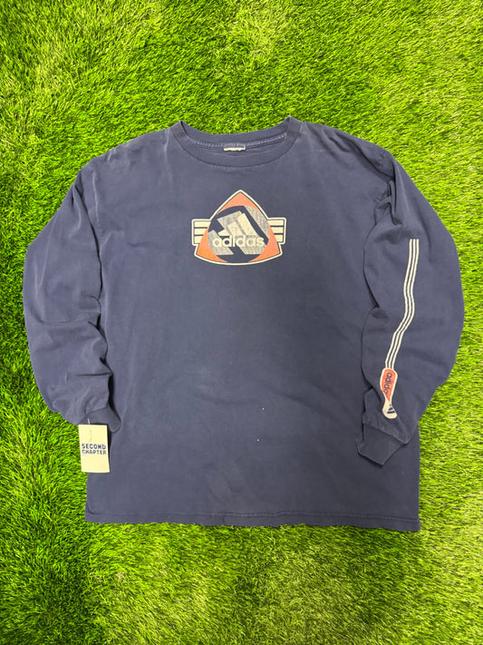 00s Adidas Navy Long Sleeve Vintage Tee (XL)