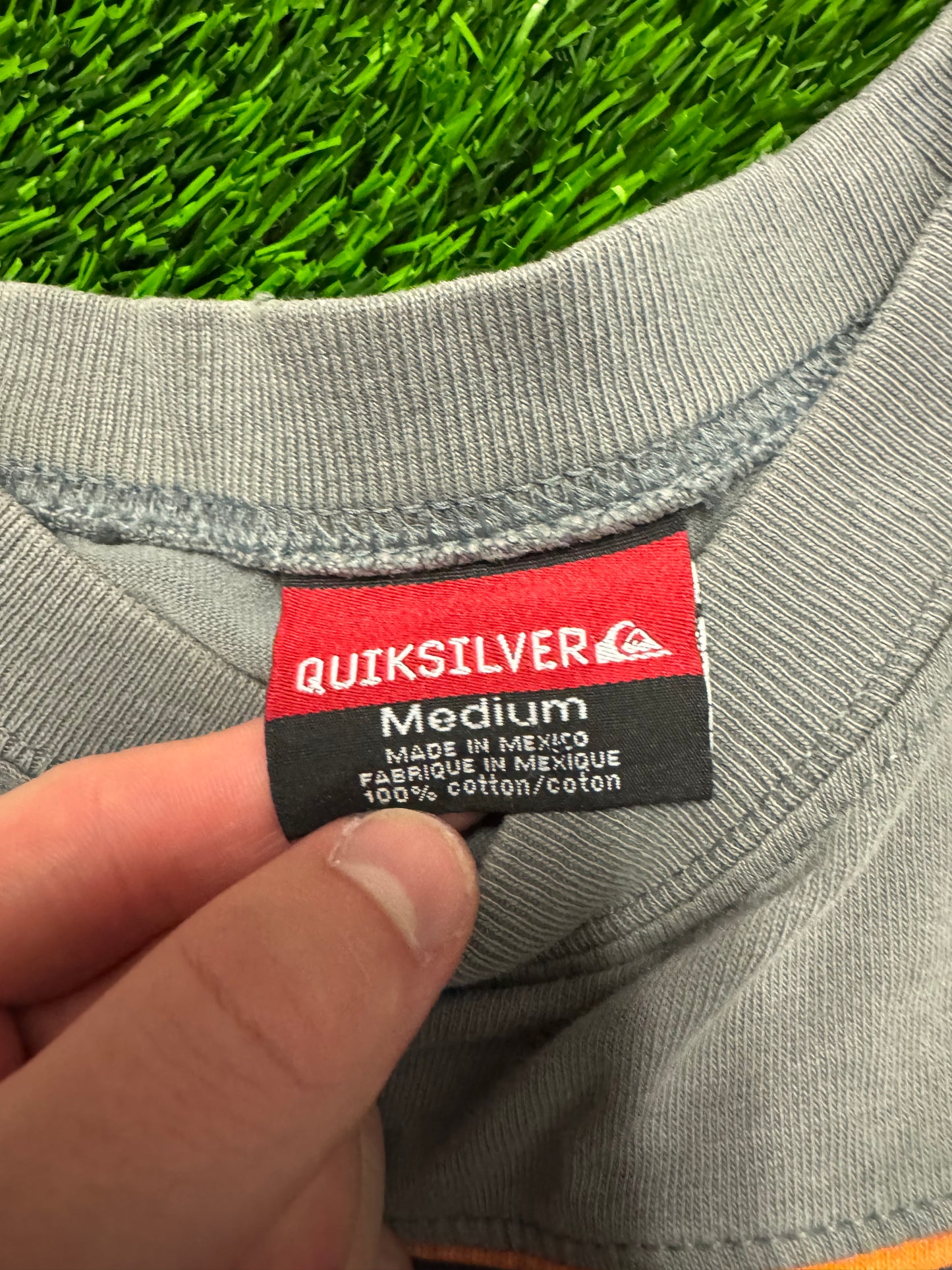 00s Vintage Quiksilver Two Tone Long Sleeve Surf Tee (M)