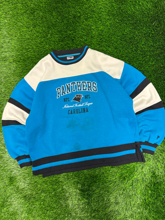 90s Panthers Pro Player Embroidered Boxy NFL Crewneck (XL)