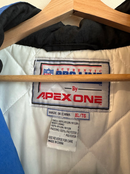 90s Carhartt Panthers Apex Black/Blue Puffer Jacket (XL)