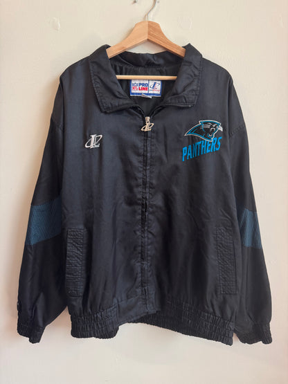 90s Carolina Panthers Logo Athletic Pro Line Striped Windbreaker (XL)