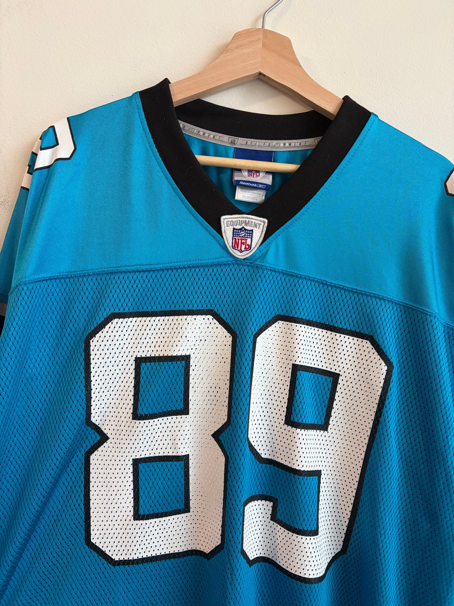 00s Carolina Panthers Steve Smith Blue Reebok Jersey (XXL)