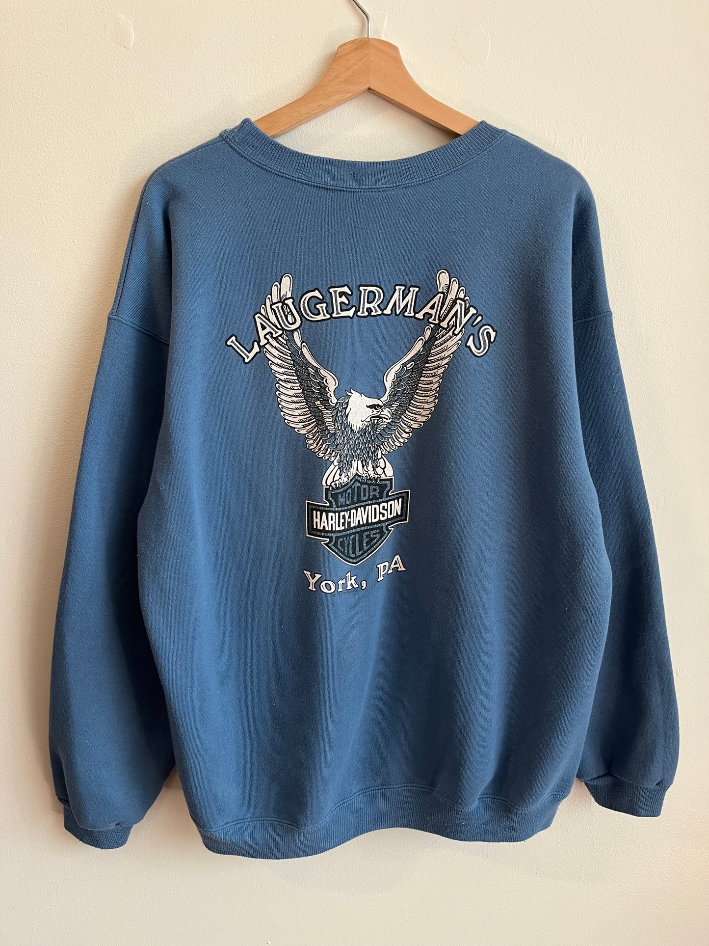 90s Harley Davidson New York Blue Crewneck (L)