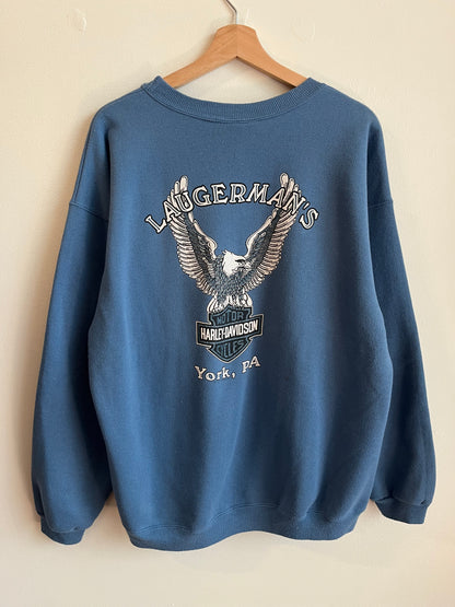 90s Harley Davidson New York Blue Crewneck (L)