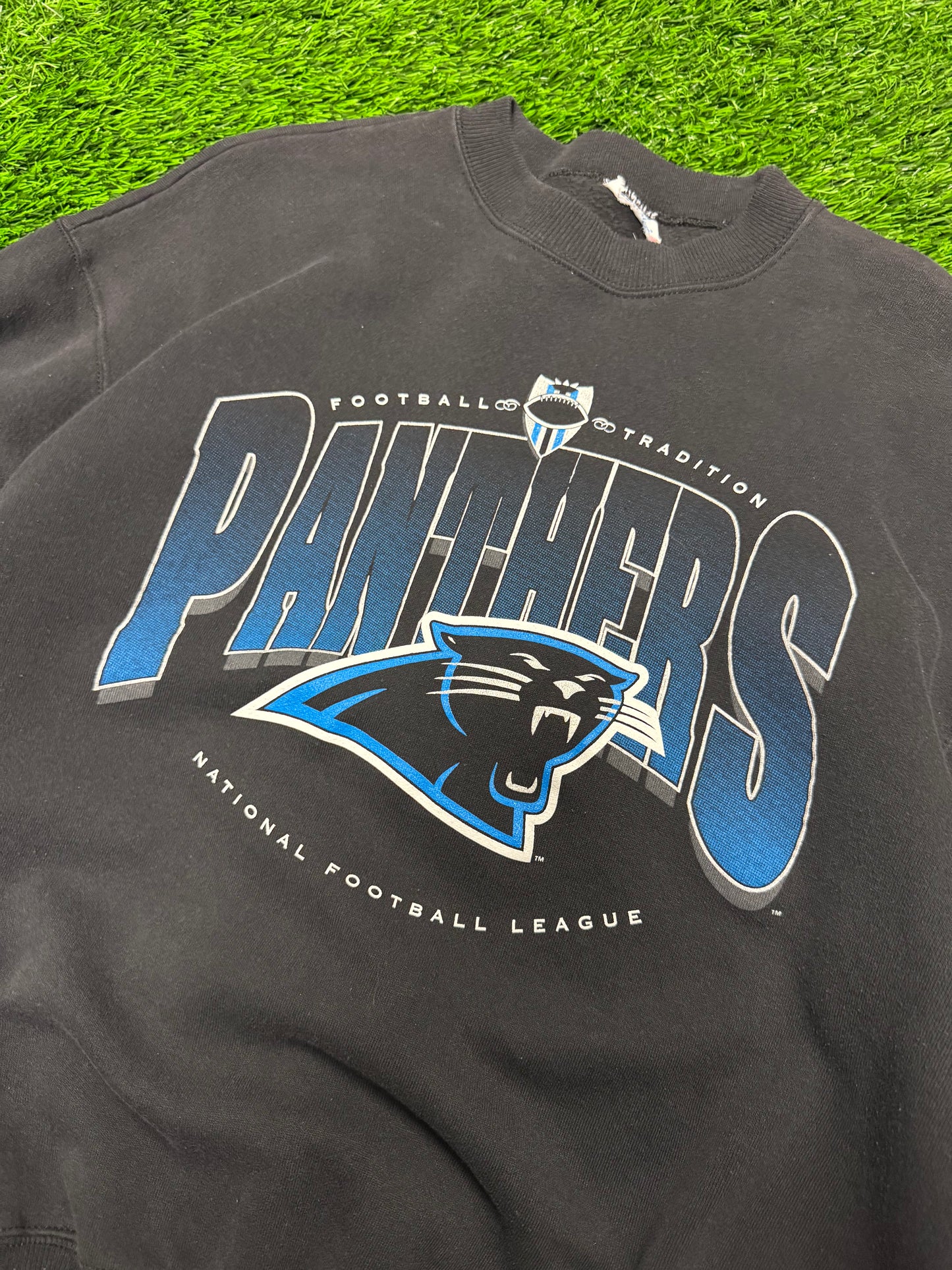 90s Carolina Panthers Spell Out Vintage Crewneck (L)