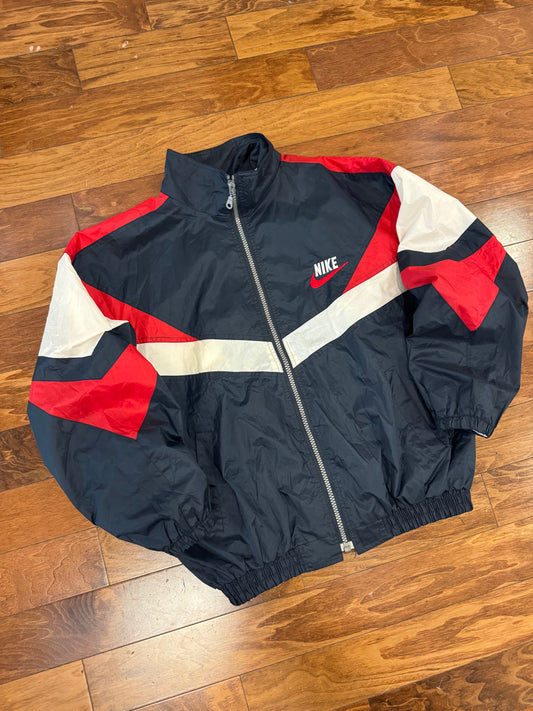 90s Nike Navy/Red Embroidered Windbreaker (XL)