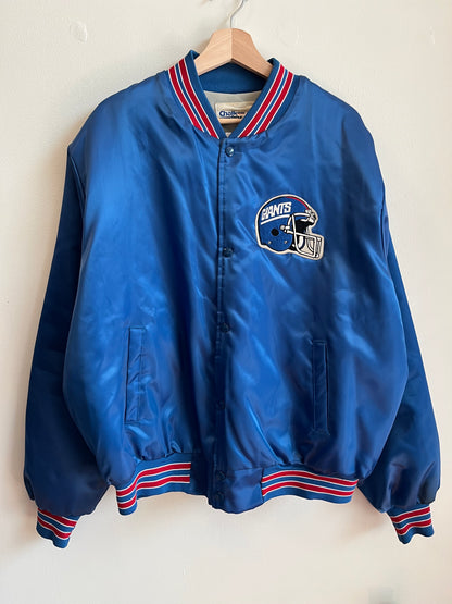 1990s New York Giants Big Spell Out Chalkline Satin Jacket (XL)