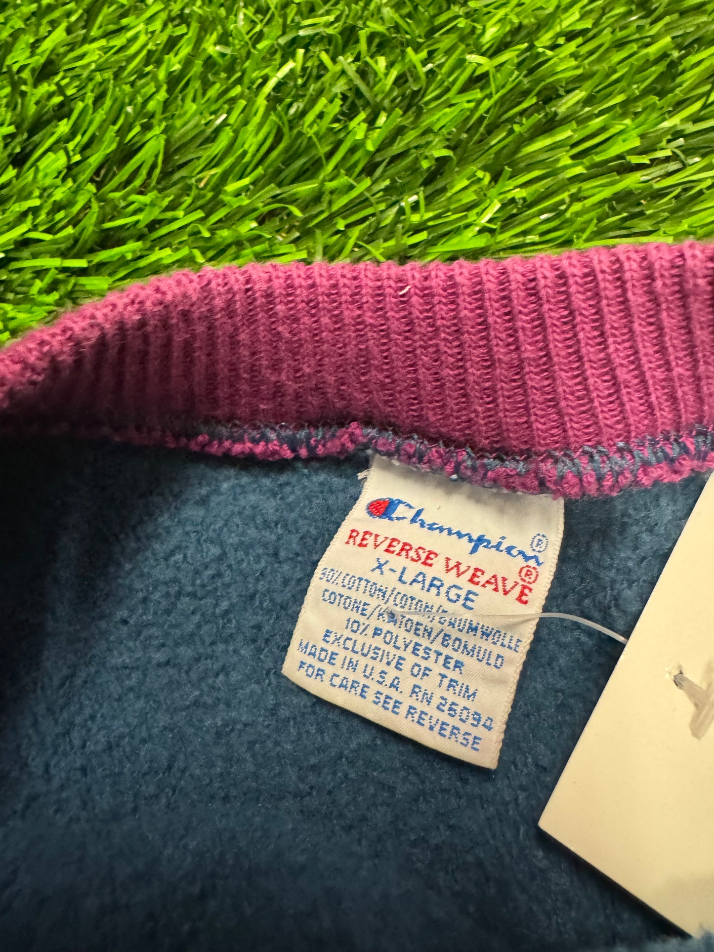 90s Champion Reverse Weave Faded Teal Vintage Crewneck (XL)