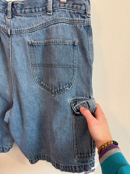 00s Faded Glory Denim Cargo Shorts (36)