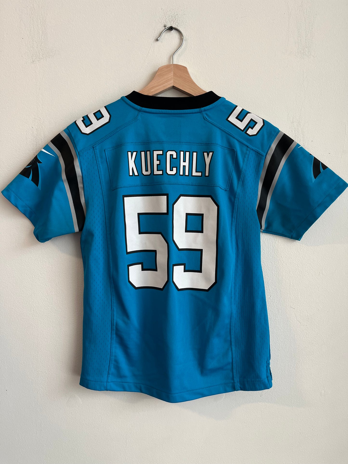 2016 Carolina Panthers Luke Kuechly SB 50 Blue Jersey (Youth M)