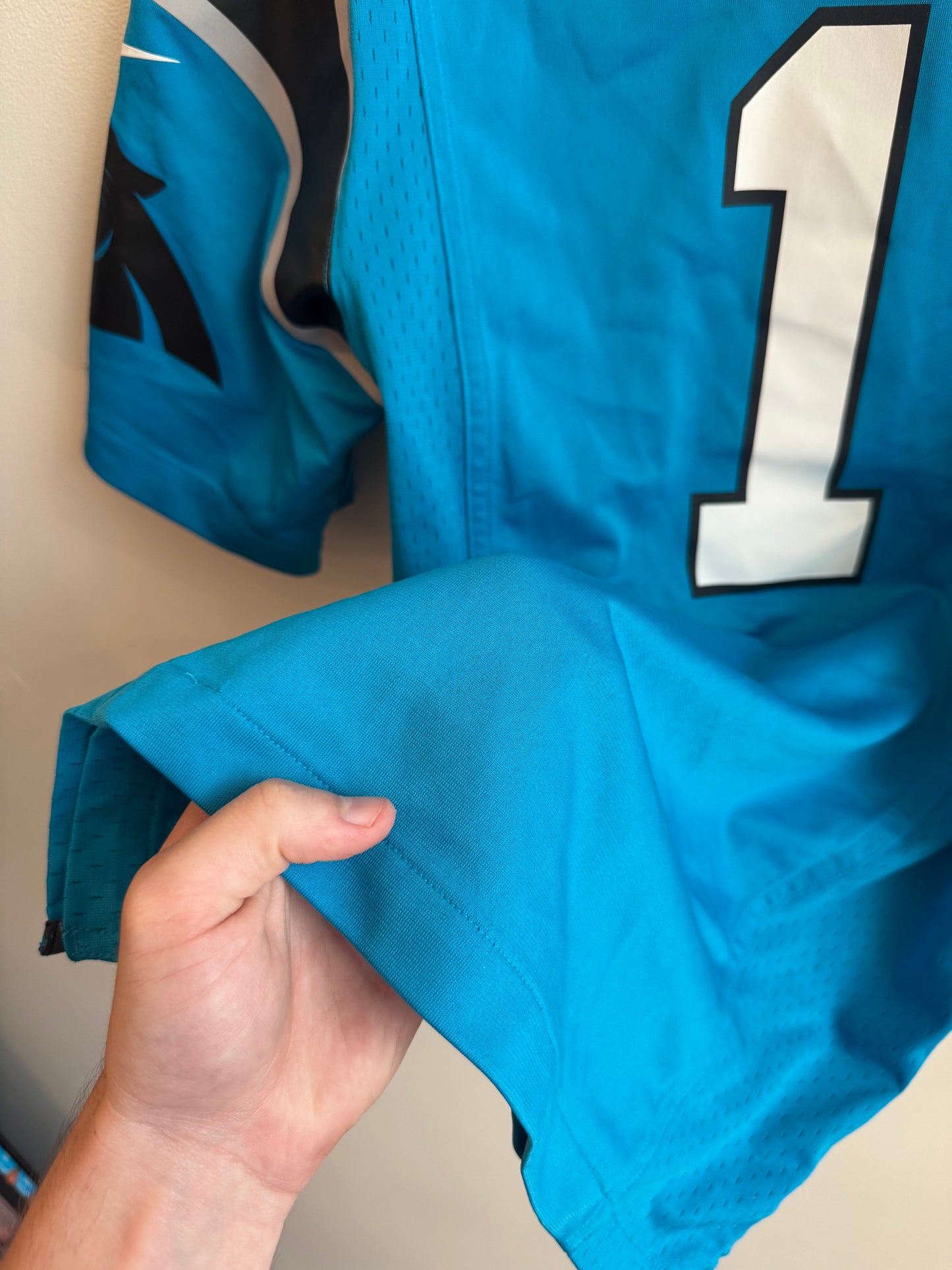 2010s Carolina Panthers Cam Newton Blue Nike NFL Jersey (S)